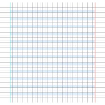 Interno Quaderno per Disgrafia - Quadretti classe prima e seconda: 5 cm - Formato Quadrato