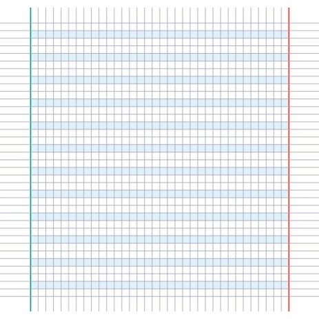Interno Quaderno per Disgrafia - Quadretti classe prima e seconda: 5 cm - Formato Quadrato